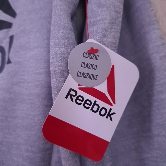 Reebok Essential Hoodie, Gray Kids‎ Fleece Crew Neck, Size L 10/12 - Picture 9 of 14